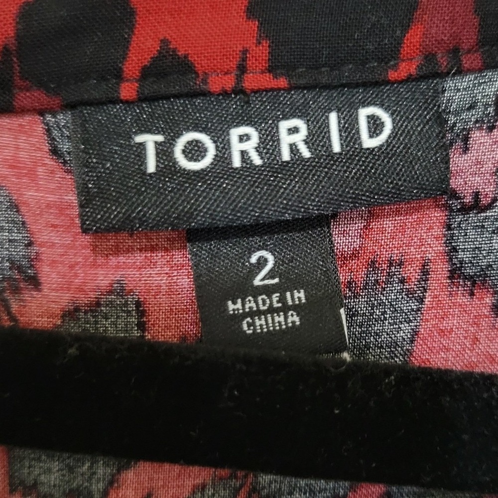 Torrid Red Leopard Print O-Ring Lattice High Low Midi Dress Plus Size 2 2X - Picture 5 of 10